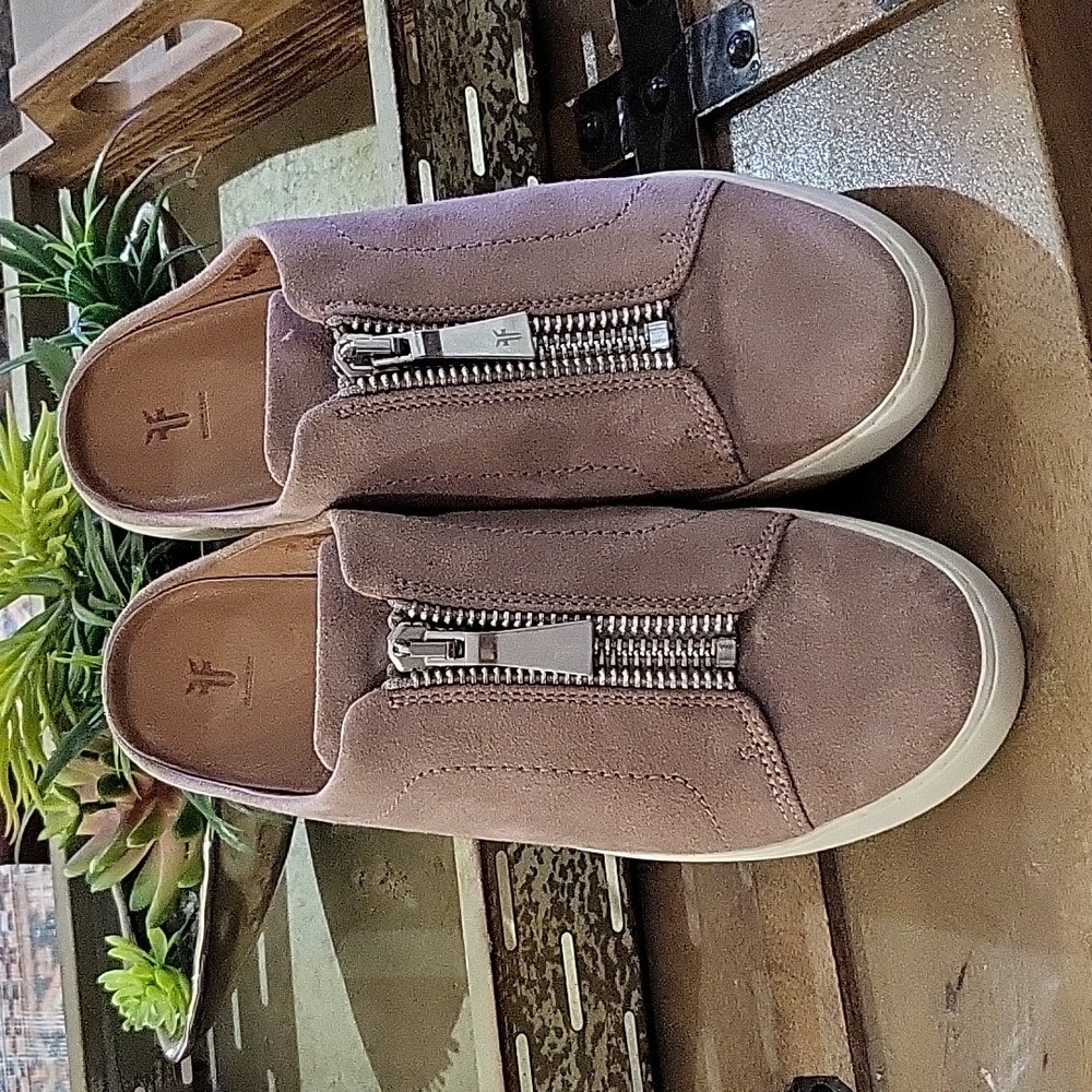 FRYE Lena Taupe/Brown Slide Mule Sneaker Size 9.5